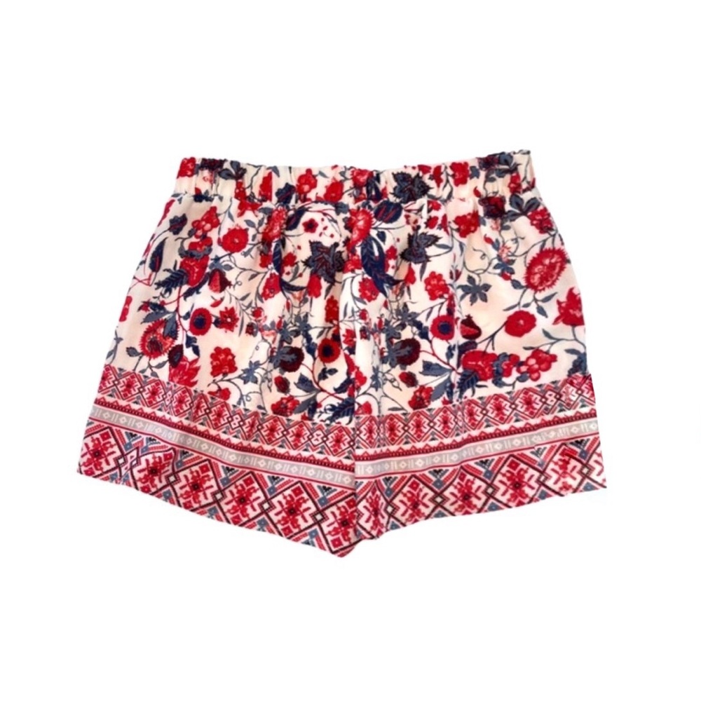 💋Xhilaration Floral and Geometric Print Shorts - Red and Black